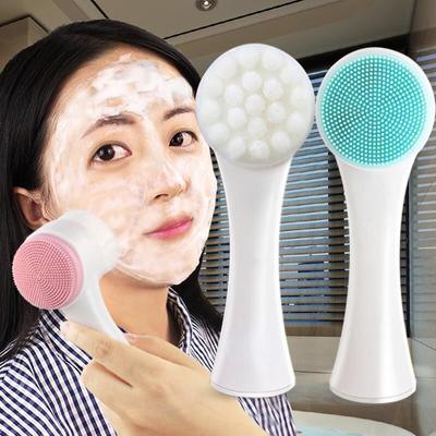 Silika Jel Yüz Fırçası Çift Taraflı Yüz Temizleyici Siyah Nokta Çıkarma Ürünü Gözenek Temizleyici Peeling Yüz Fırçası Yüz Fırçası