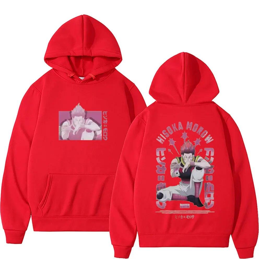 Japan Anime Hunter X Hunter Hisoka hettegenser med dobbeltsidig trykk Unisex dame unisexga fritidsgenser unisex mote overdimensjonerte sportsklær