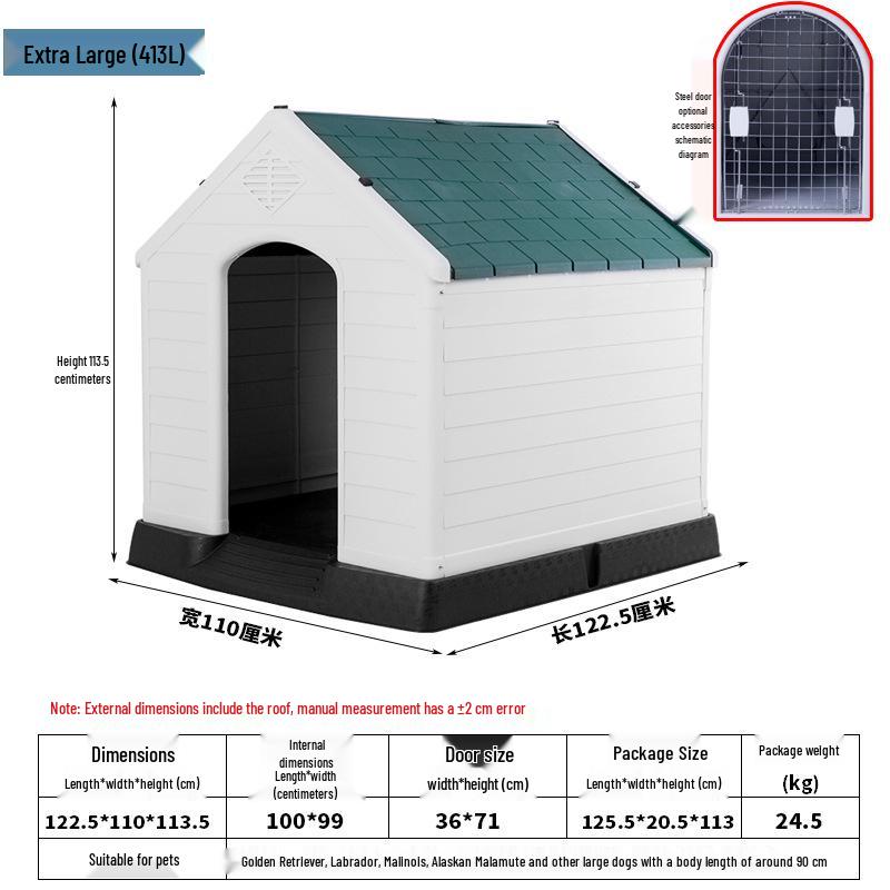 Golden Retriever Outdoor Plastic Dog House - Medium, Rainproof & Sunshade, Suitable for All Seasons.