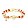 Women's Red Agate Peace Buckle 925 Silver Bracelet