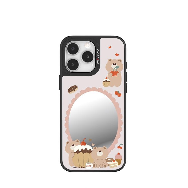 Little Bear for Phone16ProMax for Apple 15Pro Cute 13 Anti-fall Phone14pro Mirror