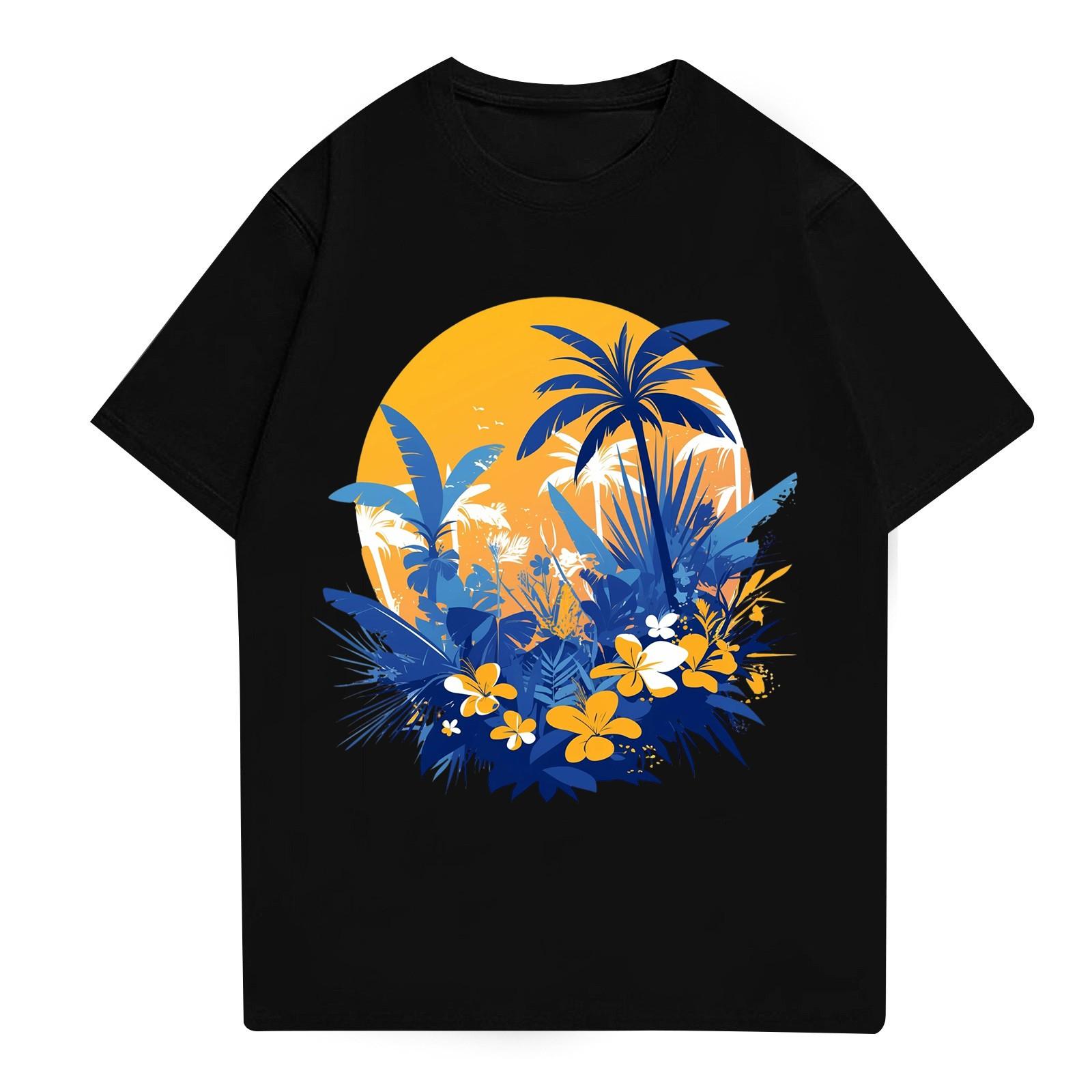 

Мужская рубашка с воротником-стойкой и коротким рукавом, свободная рубашка для отдыха и отдыха, мужская M чёрный