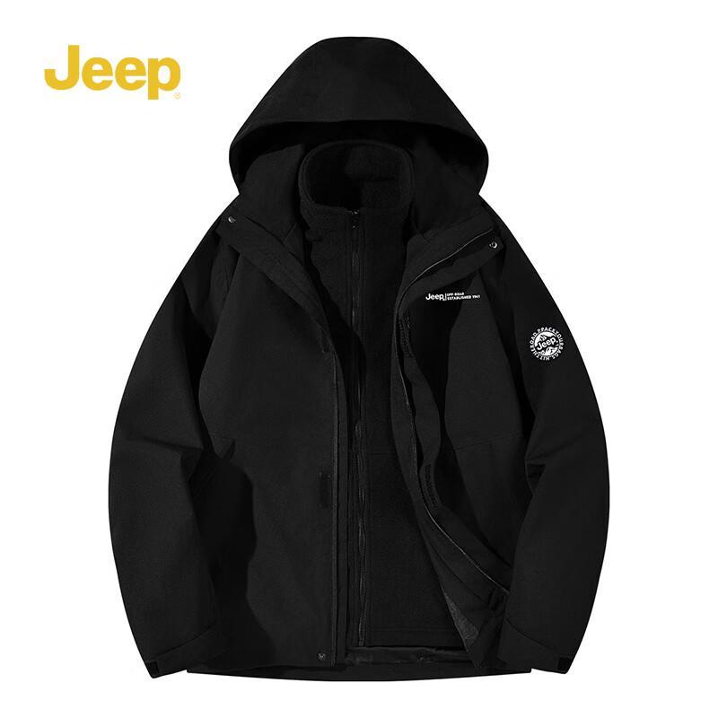 JEEP P844MWJ337 3-in-1 Fleece-Lined Windproof Couple's Outdoor Jacket