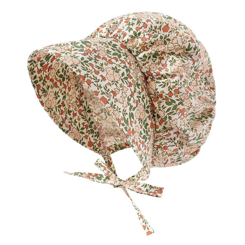 Babylove Baby Girl s Floral French Cotton Ear-Flap Hat 48cm
