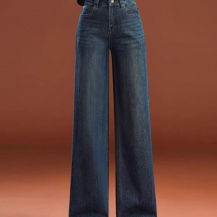 Hochtaillierte, fleecegefütterte Wide-Leg-Jeans - Beliebte Damenmode für alle Jahreszeiten