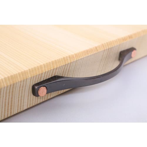 Ichihara Woodworks Wide Wooden Cutting Board with Metal Handle, 39 X 23cm