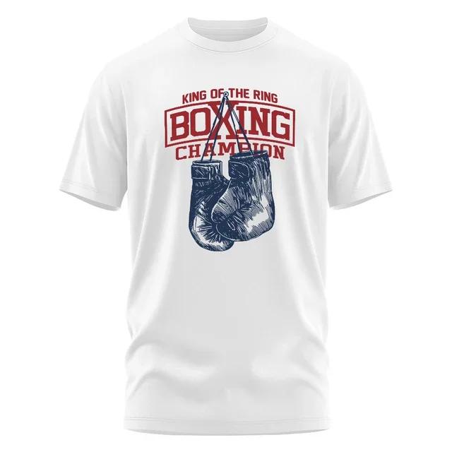 

Футболка с принтом бокса King of The Ring для мужчин и женщин, винтажная одежда для спортзала, топы, футболки XXXXL золотой