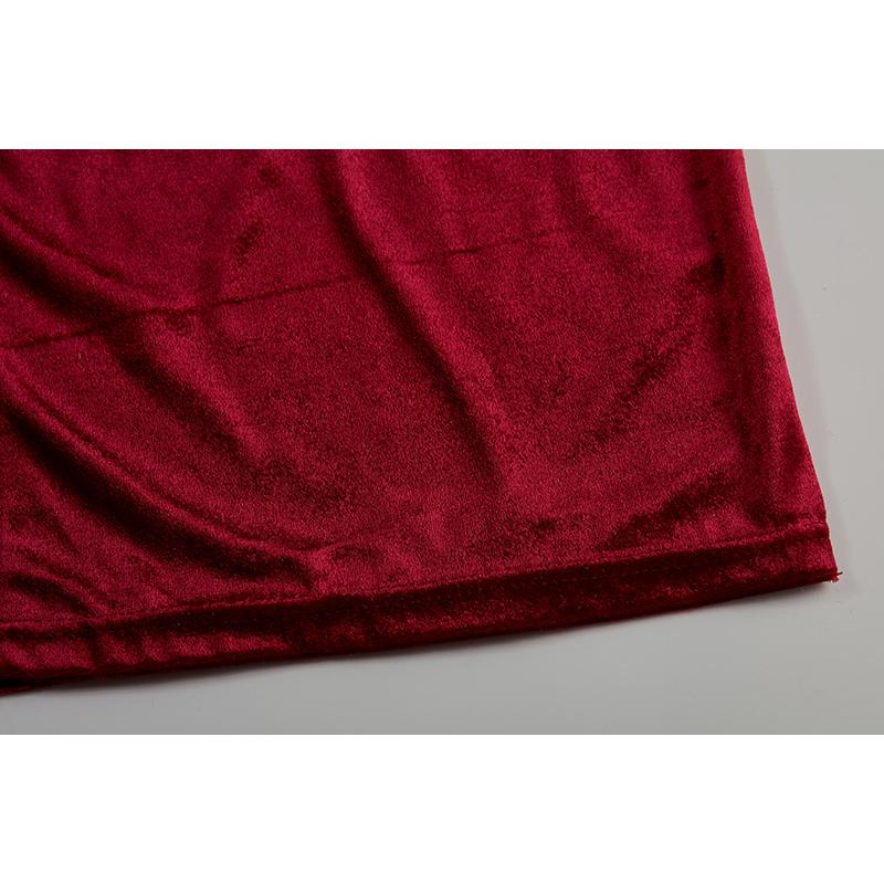 Women's Spring Summer Sexy Velvet Spaghetti Strap Maxi Dress, Slim Fit High Slit Cowl Neck Evening Party Formal Cocktail Gown