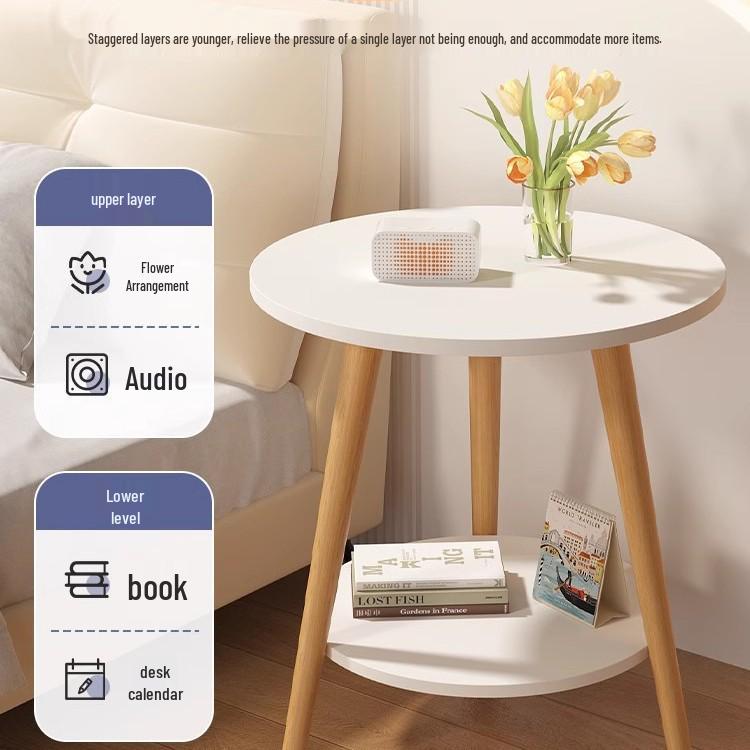 Compact Nordic Round Coffee Table: Ideal for Sofa, Balcony, Living Room, Bedroom, or Bedside. Perfect for Small Apartments.