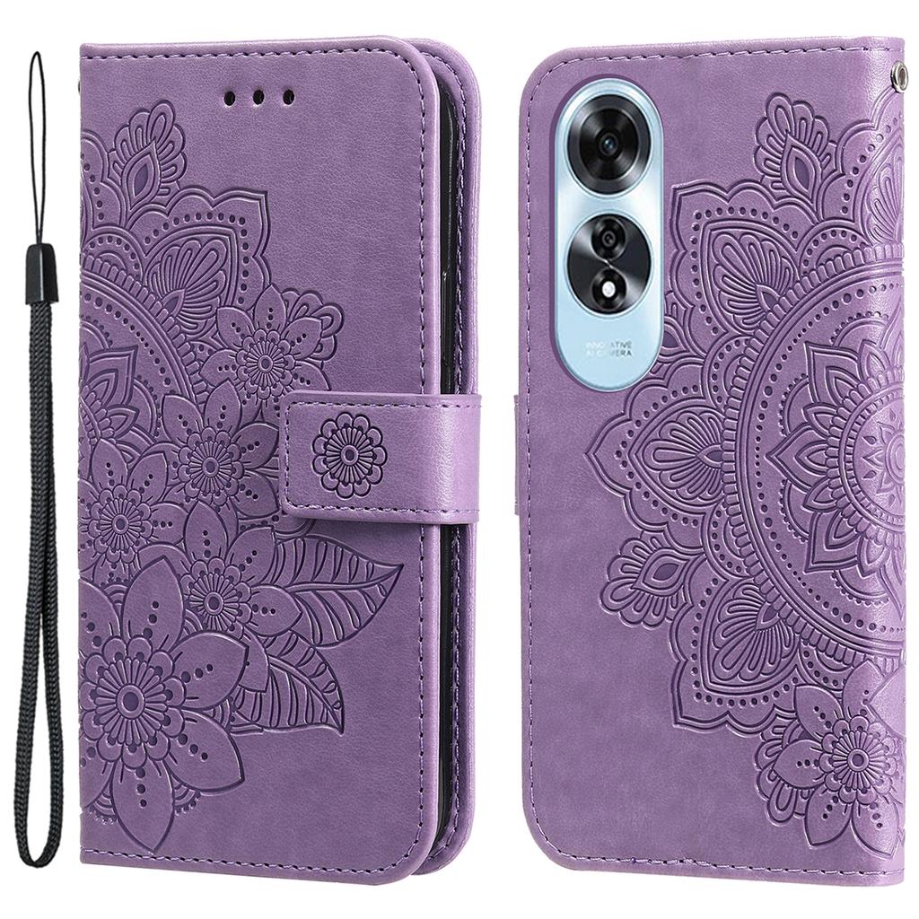 For Oppo A60 4G Case Floral Pattern PU Leather Wallet Stand Phone Cover