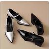 Französische Mary Janes Damen-Echtlederversion 2025 neue Frühjahr-Sommer-Temperament spitze hohe Absätze einzelne Schuhe Damen Einspangen