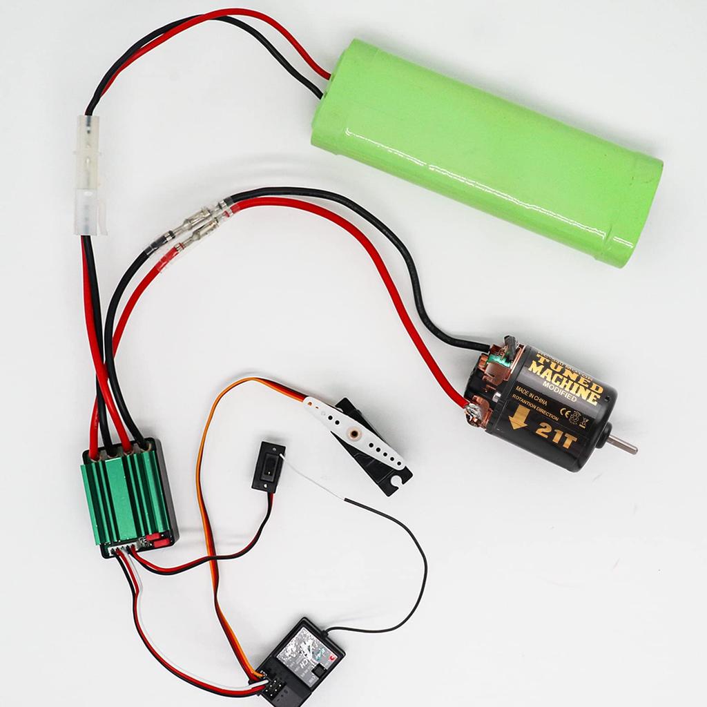 540 21T Brushed Motor 65A Waterproof Green Brushed ESC for Axial Scx10 90046 D90 Black Green Plastic