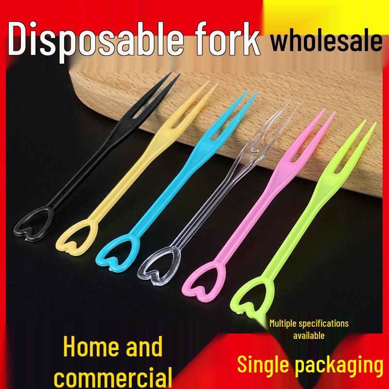 ZISIZ Disposable Plastic Fruit Forks