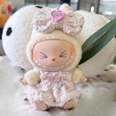 Doll Clothesmini Plush Clothes with Bow Headdress Crafts Dress Up Party Ornament DIY Cute