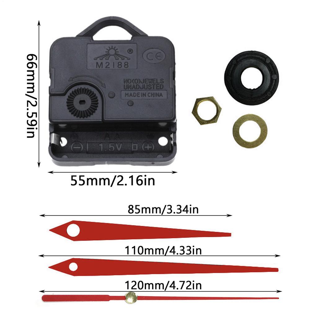 Wall Clock Parts Movement Mechanism Replacement Long Shaft Mechanism Repair Parts With Sound Skipping And Electronic Clock Core