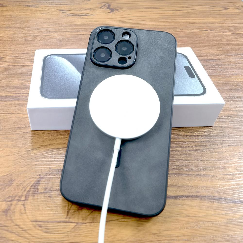 Luxury PU Leather Deer Case For iPhone 17 Air 16 15 14 13 12 11 Pro Max Plus 16E 15Pro 14Pro 13Pro Magsafe Wireless Charge Cover