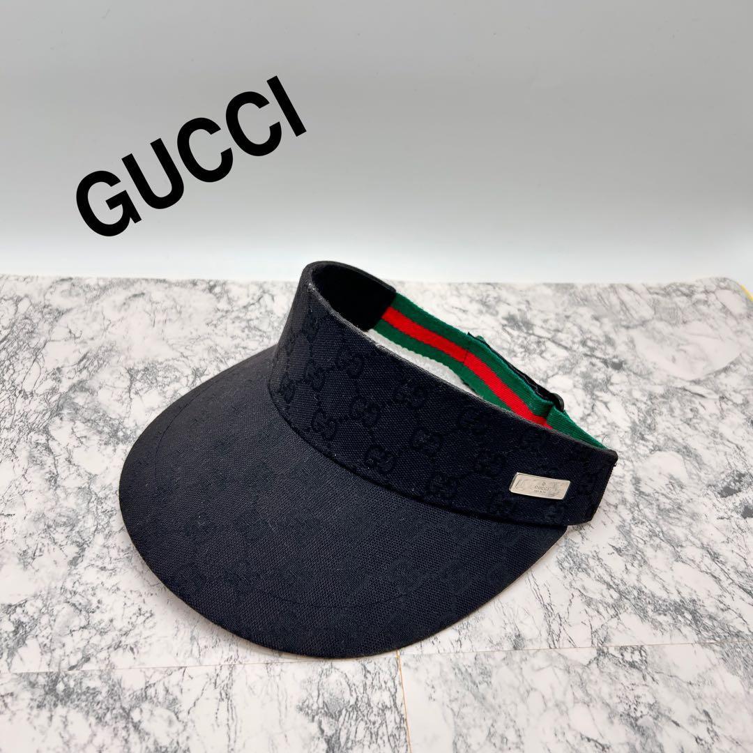 Used GUCCI GG pattern sun visor black