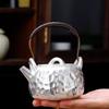 Gilded Silver Japanese Honeycomb Lifting Beam Pot Compact Size Ceramic Tea Beverage Pot Home Kung Fu Tea Set Tea Beverage Making Single Pot