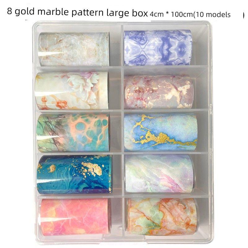

Новый цветущий узор Быстрый японский нейл-арт Звездное небо бумага No. 8 gilt marble Suit