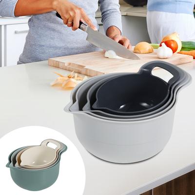4Pcs Plastic Mixing Bowl Set Reusable Plastic Nesting Mixing Bowl Multifunctional Nesting Container for Kitchen Cooking Baking