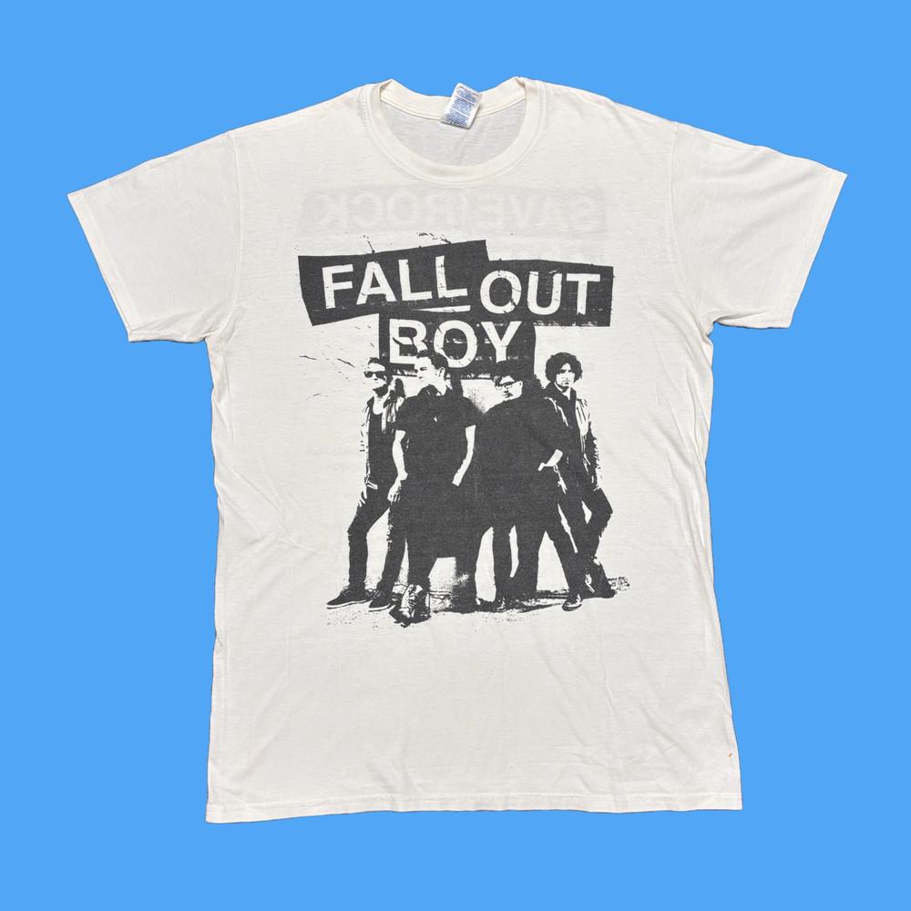 

Fall Out Boy Shirt White Emo Band Tee Rock Tour Concert My Chemical Romance Him Unisex T-Shirt XXXXL