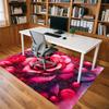1pc Rose Abstract Themed Rug for Home Decor, Non-slip Office Carpet, Chair Mat, Outdoor Mat, Christmas and Halloween Gifts-0731115