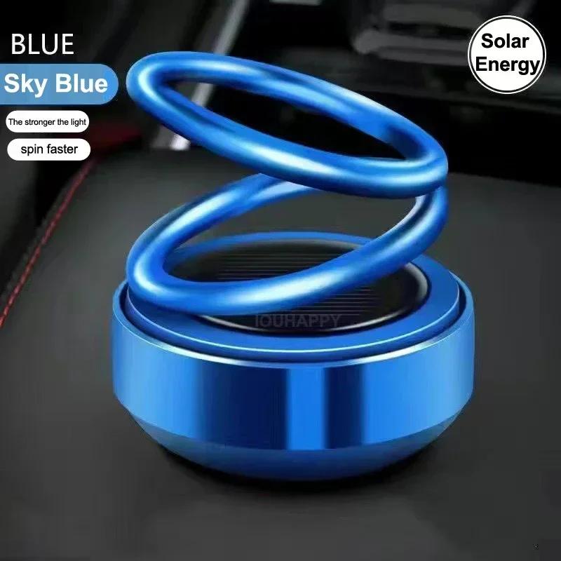 Car Perfume Fragrance diffuser Ornament Solar Aromatherapy Suspended Rotating Double Ring Aromatherapy Decoration CarAccessories