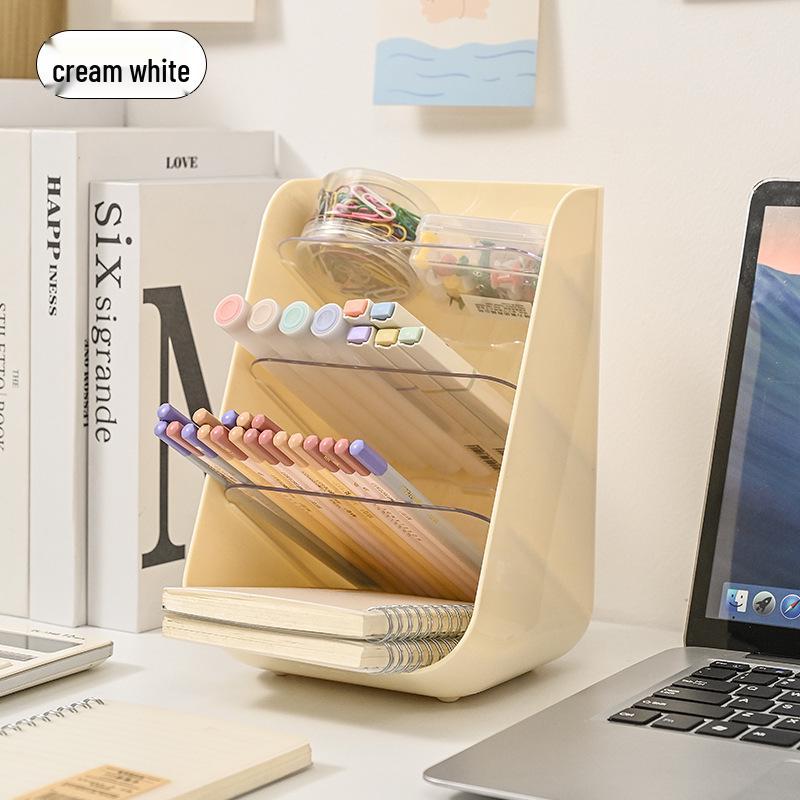 Clear Desk Pen Holder & Multifunction Storage Box for Vanity