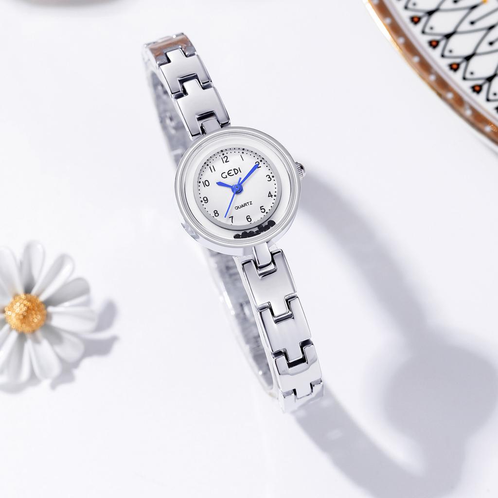 High-End Calendar Watch Light Luxury Diamond-Encrusted High-Value Hollow Women'S Watch Big Red Leather Quartz Watch