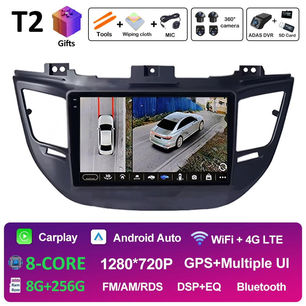 9 inch Android 14 For Hyundai Tucson IX35 3 2015 2016 2017 2018 Car Video Radio Multimedia Player QLED IPS Screen Head Unit WIFI