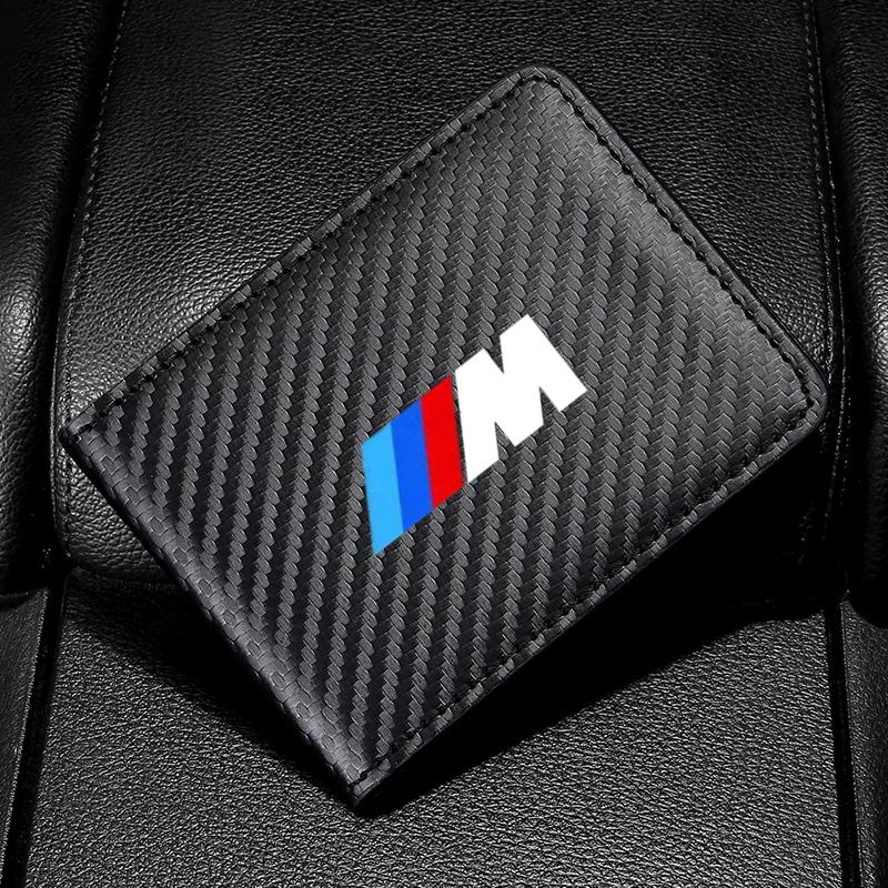 HJK11 Carbon Fiber Auto Driver License Cover Car Driving Documents Case For BMW M Emblem E46 E36 E34 F10 E90 F30 E60 E53 E30 E92 E87