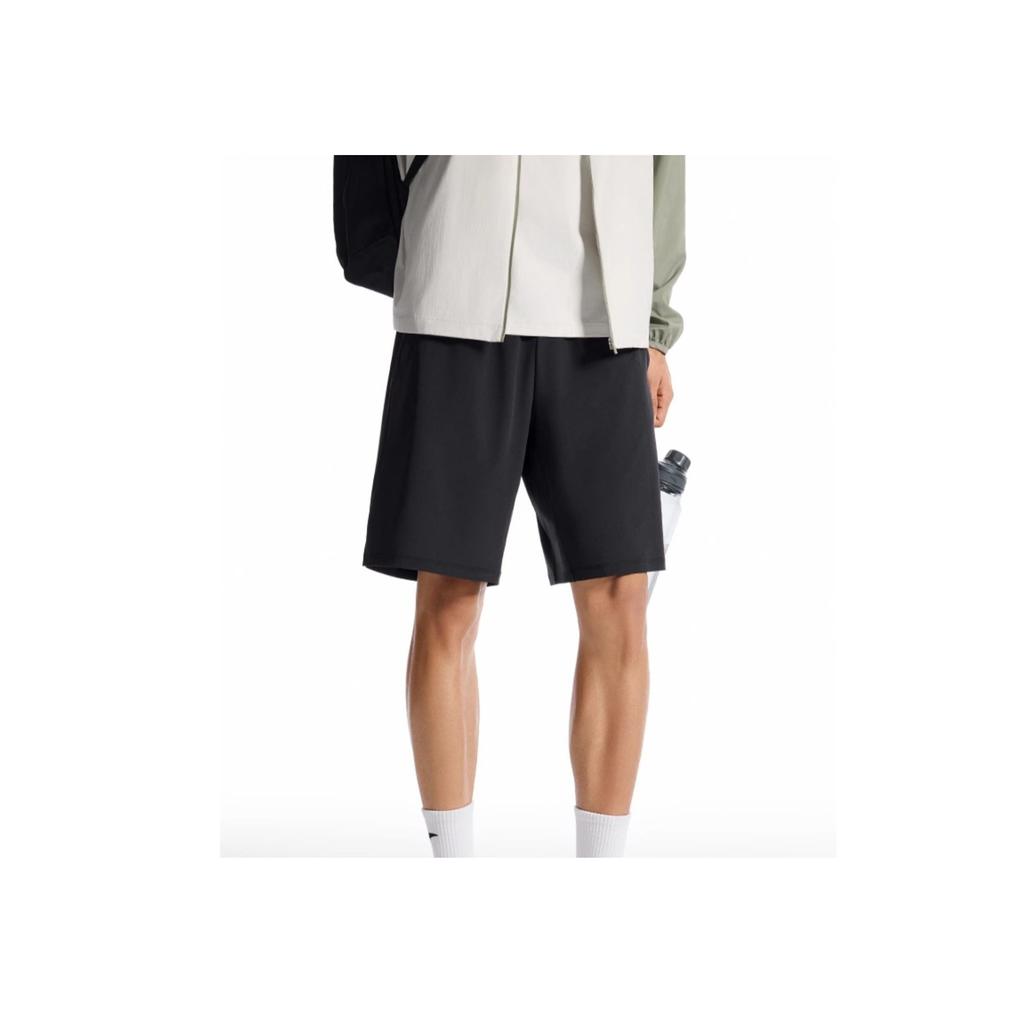 Anta Running Series Casual Simple Solid Color Elastic Sports Shorts Men Shorts Black 152525506-1