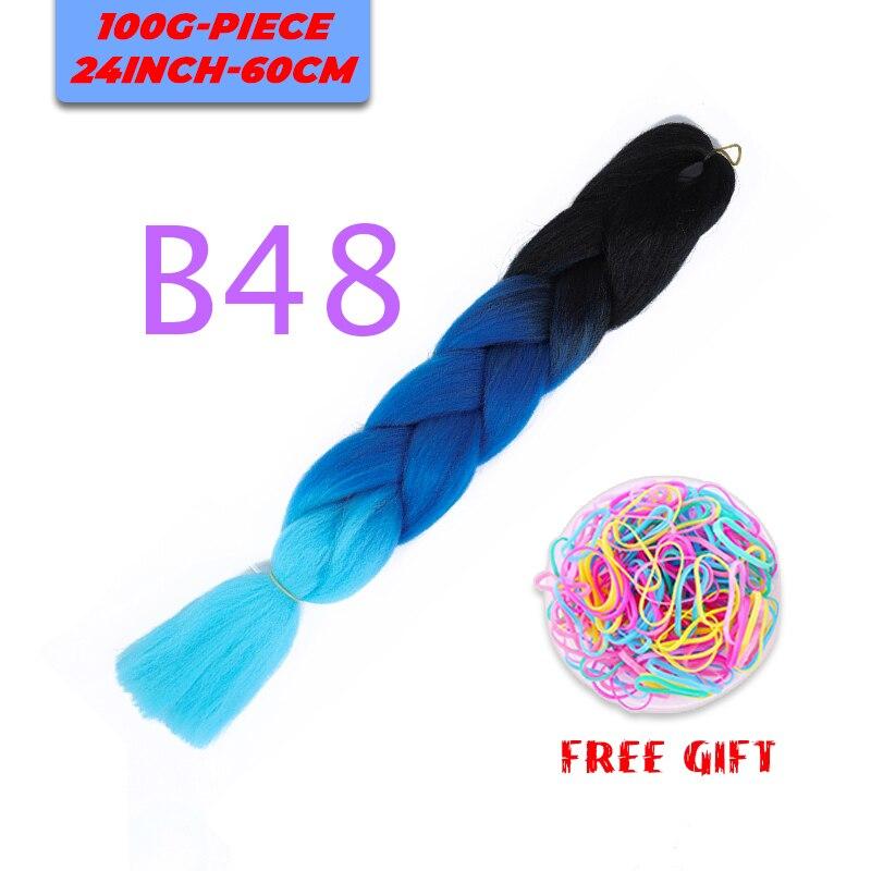 MERISIHAIR Single Ombre Color Synthetic Hair Extension Crochet Twist Jumbo Braiding Long Hair