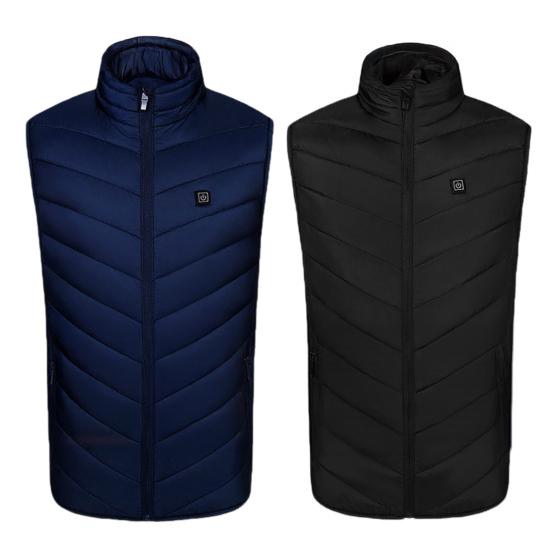 Yousheng Unisex Heated Waistcoat USB Heating Vest 3 Temp Modes 8 Heating Zones Vest Coat Stand Collar Windproof Electric Thermal Coat
