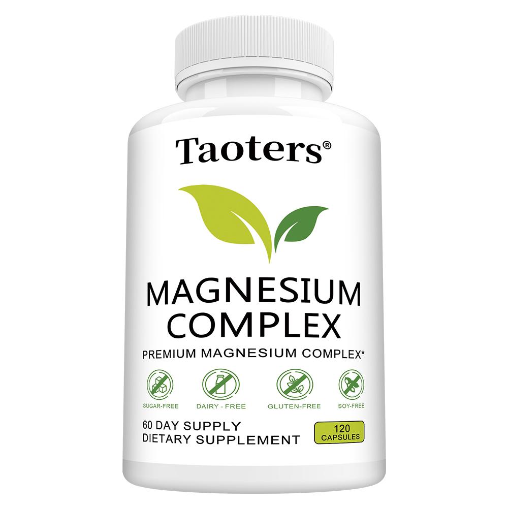Capsule di Complesso di Magnesio, Miscela di Magnesio Multi-Sorgente con Vitamina B6 e Manganese, 120 Capsule