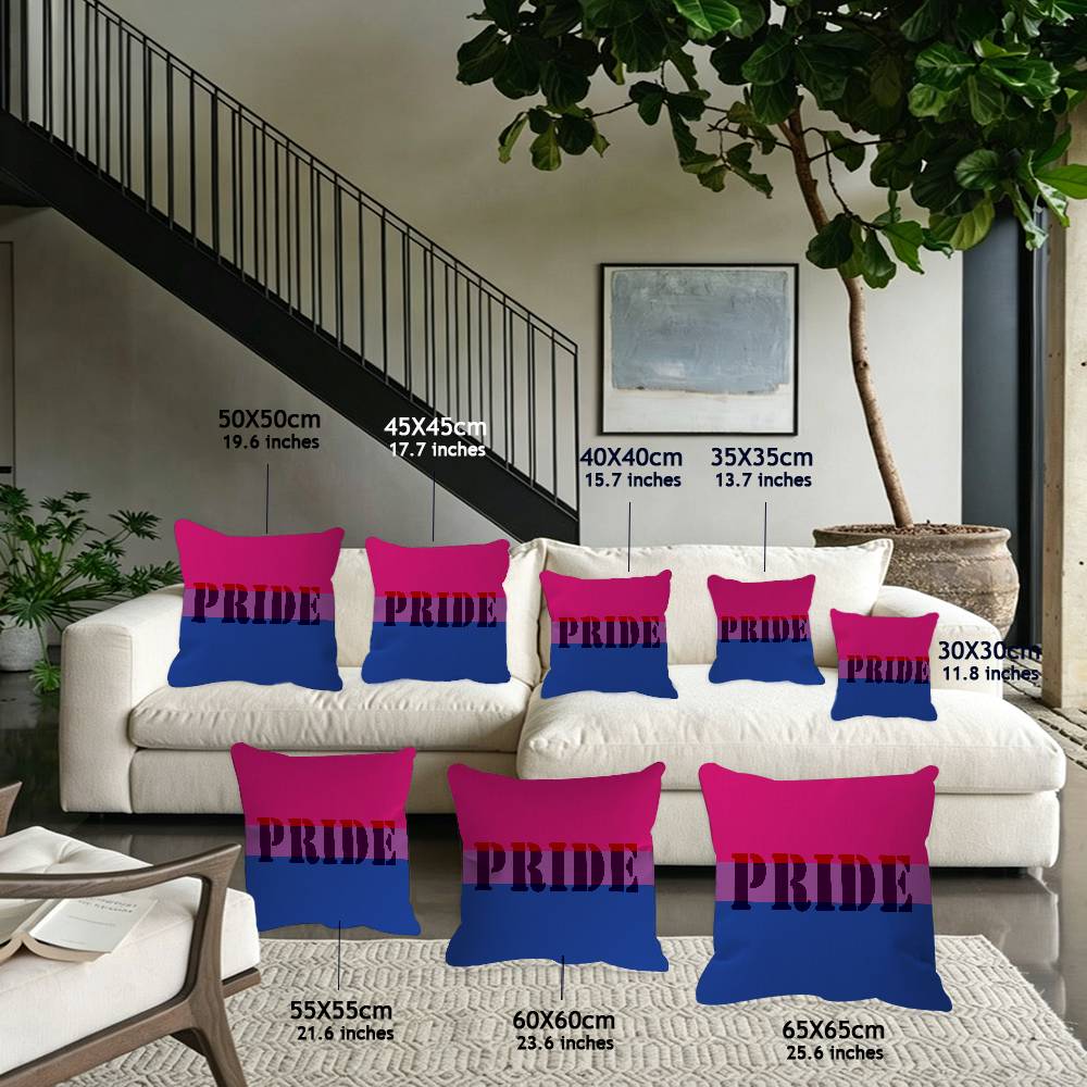 LGBT Bisexual Pride Pillow Case Home Double-sided Printing Short Plush Colorfast Microfiber Cushion Cover