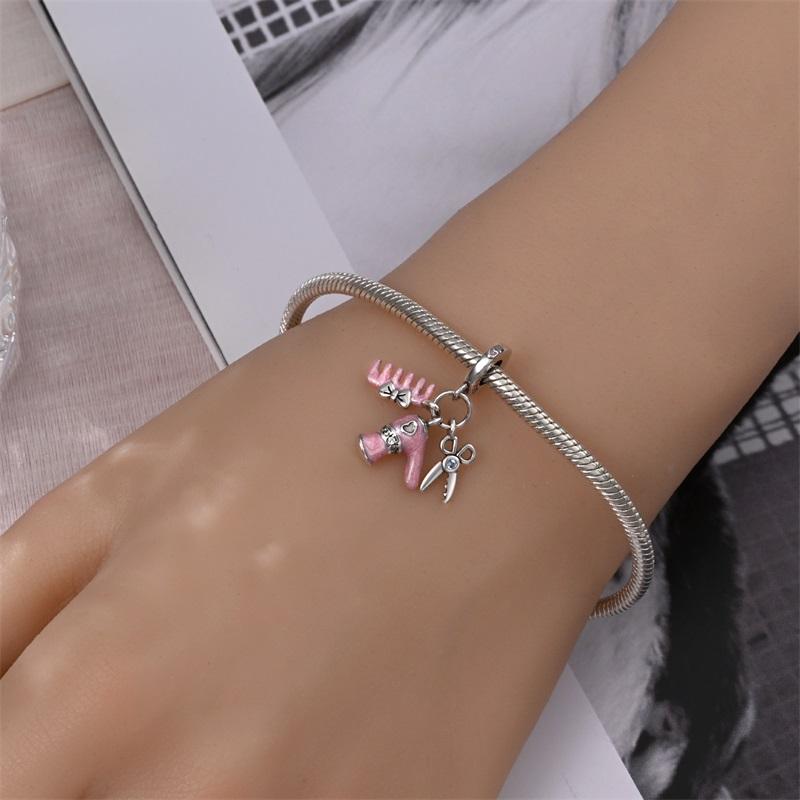 Copper Perfume Charms Makeup Evening Dress High Heels Beads Fit Original Bracelet Diy For Women Fine Jewelry Gift
