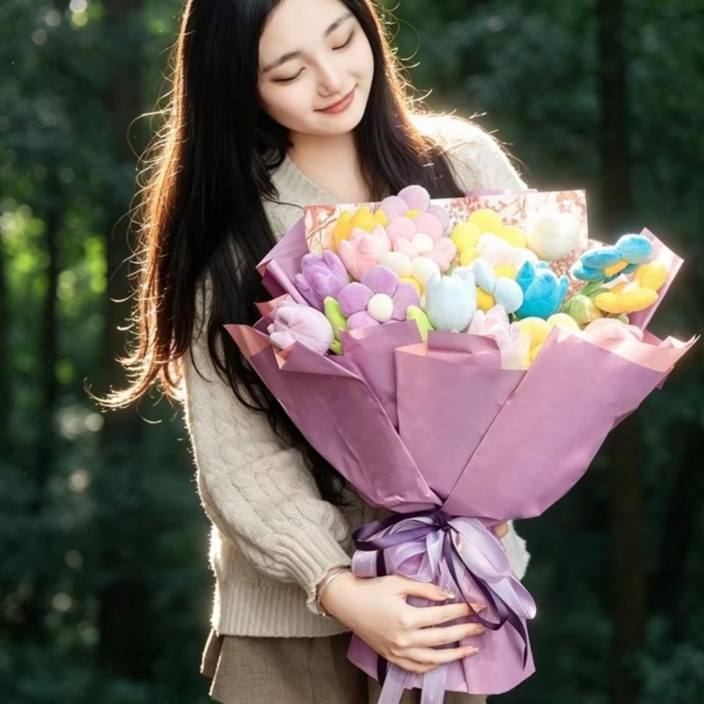 Soft Plush Plush Flower Toys Lifelike Design Cartoon Tulip Toy DIY Bouquet Toys Party Decoration