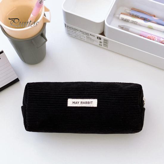 Pencil Case Large Capacity Corduroy Pencil Bag Multi-Purpose Stationery Bag Zipper Placket Makeup Bag Office Travel Gift Organizer
