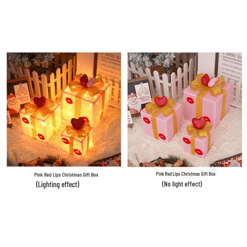 Cross-Border Christmas Luminous Gift Box Set: Outdoor Decorative Lights for Courtyard & Mall Display