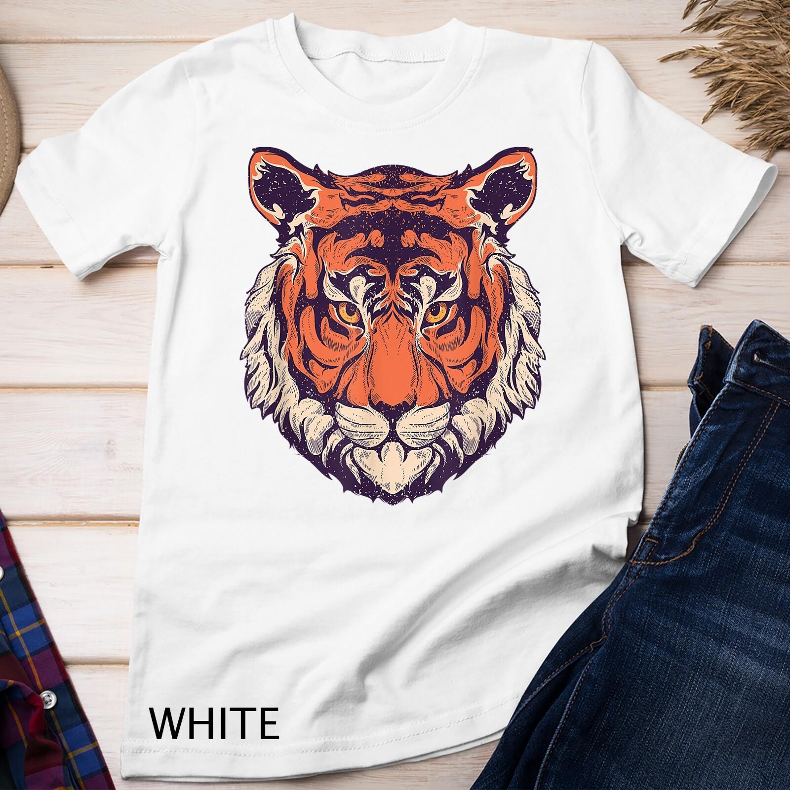 Wild Tiger T-Shirt Mens Womens Tees Top, Tiger Fashion Graphic Design Unisex T-Shirt Mens Womens Tees Top S