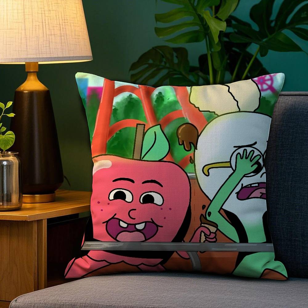 Anime Food A-AppleS And OnionS Pillow Case Sofa Living Room Bedroom Double-sided Printing Square Cushion Nap Time Pillow Case