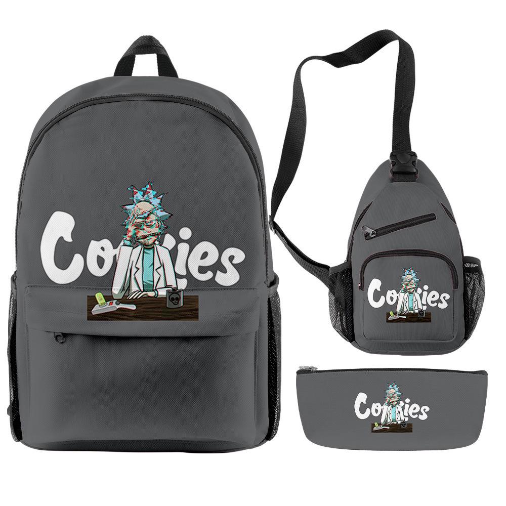 Cook 3D Printing Large Capacity Multifunctional Male And Female Versatile Backpack Student Bag Three-Piece Set