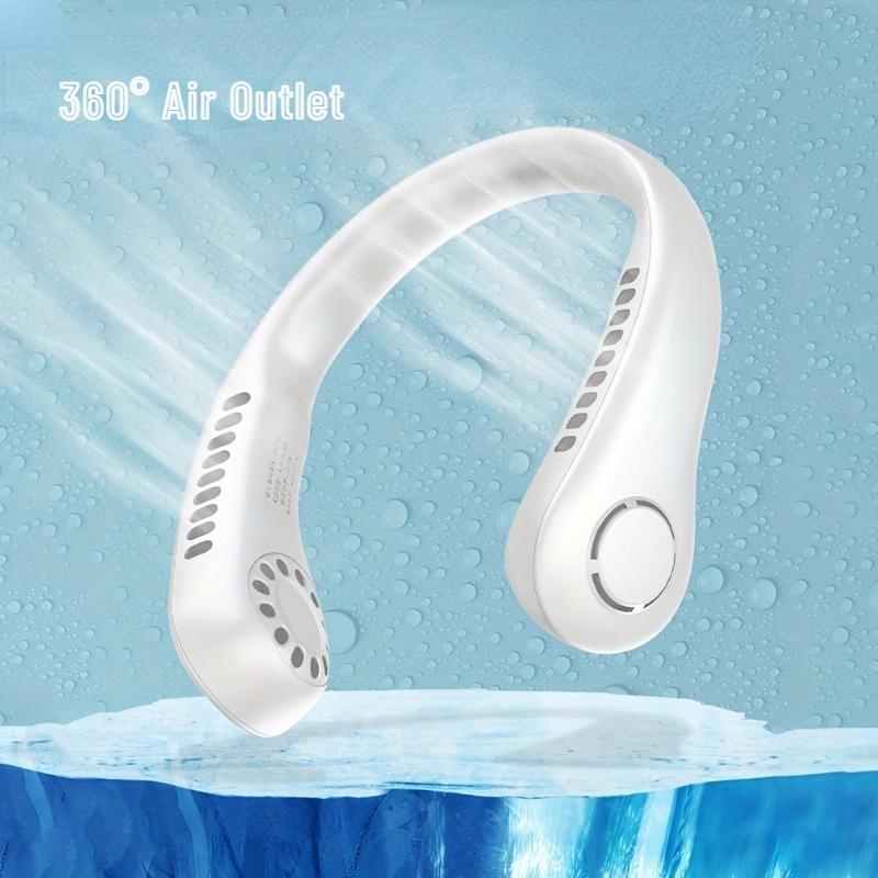 New Leaf Less Neck Hanging Small Fan USB Charging Outdoor Portable Portable Sports Neck Hanging Fan Essential for Lazy People