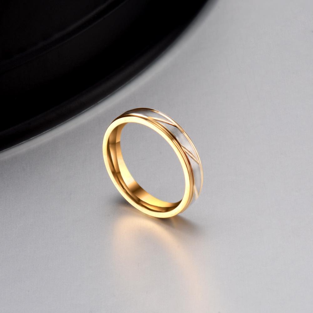 European and American Titanium Steel Couple Rings Blade Patterned Gold Rings Hand Jewelry Jewelry