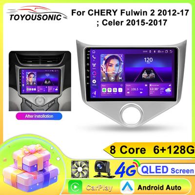 TOYOUSONIC 2 Din Android13 Pour CHERY Fulwin 2 2012-2017 Autoradio Lecteur Multimédia Navigation GPS Autoradio Carplay Unité Principale
