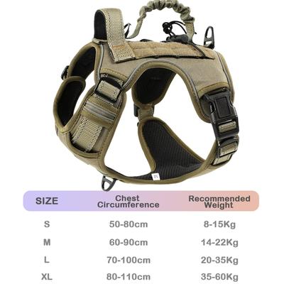 Taktisches No-Pull Hundegeschirr Ausbruchsicher - Reflektierende Verstellbare Weste mit Leine & Griff für Große Mittlere Hunde Outdoor Spaziergänge