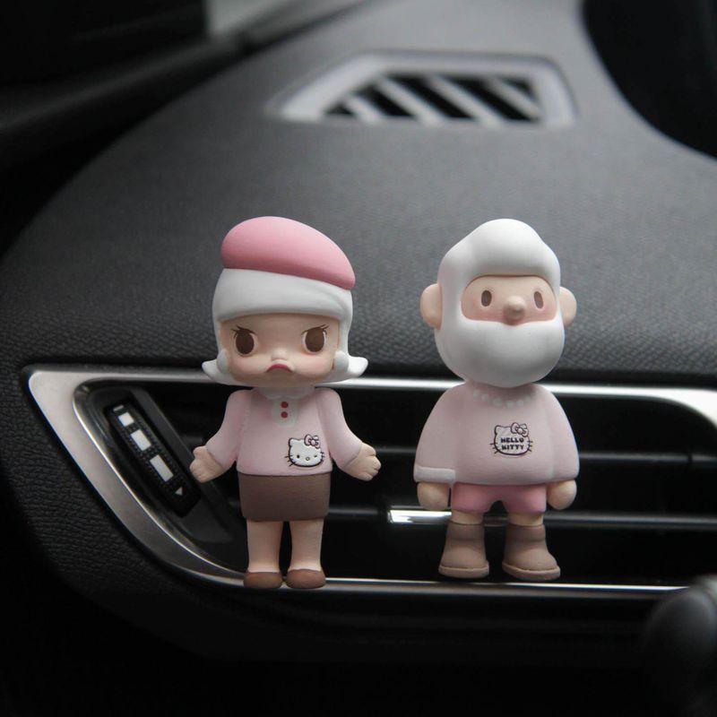 Cute Cartoon Hello Kitty Couple Doll Car Aromatherapy Car Air Conditioner Air Outlet Fragrance Fancy Fragrant Stone