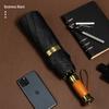 NANQIAO High-End Solid Wood Handle Automatic Opening Windproof Folding Umbrella