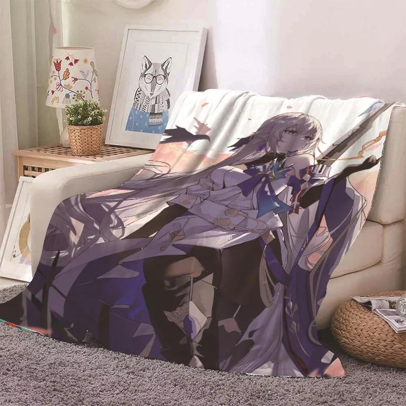 Anime Honkai Star Rail Kafka Flannel Blanket Cute Cartoon Printed Warm Soft Blankets Home Bedding Decor Winter Blankets